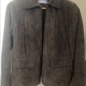 Liz Claiborne brown suede leather jacket sz S/P